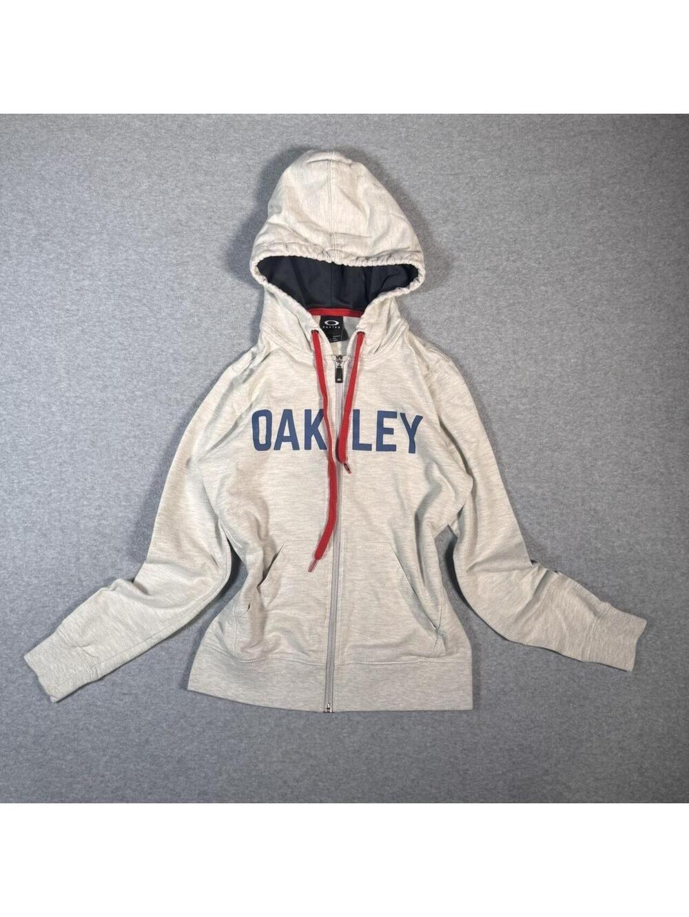 y2k Oakley software spellout grey zip up